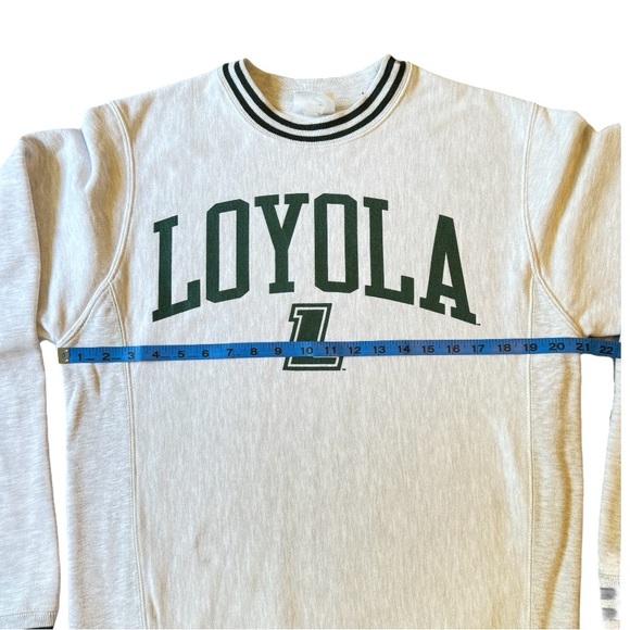 Loyola University Chicago Champion Reverse Weave Sweatshirt Green Ringer Size S - Picture 5 of 10